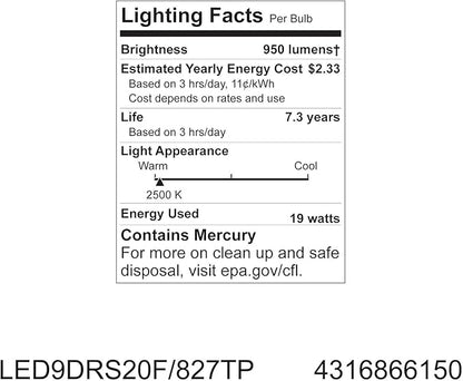 GE Lighting 66150 Energy Smart LED 9-Watt (36-watt Replacement) 360-Lumen R20 Floodlight Bulb with Medium Base, 1-Pack