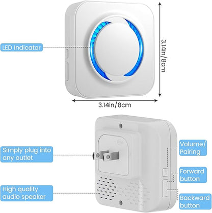 LUCKYDUO Smart Wireless Doorbell Chime - Compatible with Blink, Ring, Google Nest Video Doorbells, APP Setup, 5 Adjustable Volume Ringer, Wireless Door Bells Chimes for Business/Home, White