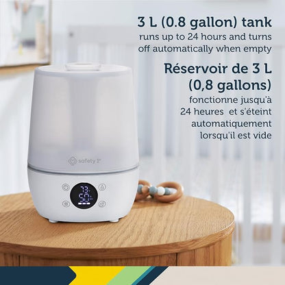 Safety 1st Humid Control Filter Free Humidifier, Detects temperature and humidity levels, White
