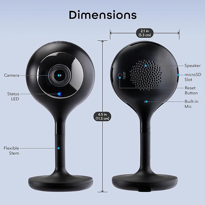 Geeni Look 2K 4MP Smart Indoor Security Camera – 1440p Ultra HD WiFi Pet & Baby Monitor with 2-Way Audio, Motion Detection Zones, 10m Night Vision, & USB-C Power – Works with Alexa & Google Assistant