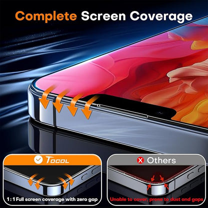 TOCOL for iPhone 13 Pro Screen Protector Military Grade Shatterproof HD Tempered Glass Full Coverage Anti-Fingerprint Easy Installation Case Friendly 2 Pack
