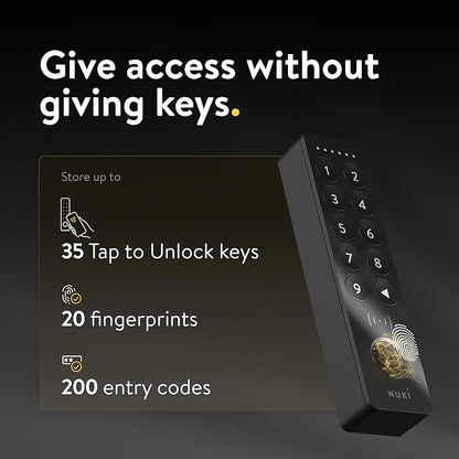 Nuki Smart Lock (Deadbolt) & Keypad 2 NFC, Keyless Door System with Auto-Lock, Fingerprint and Code Access, App Control, Easy Setup, Compatible with Alexa, Google, for Secure and Easy Home Entry