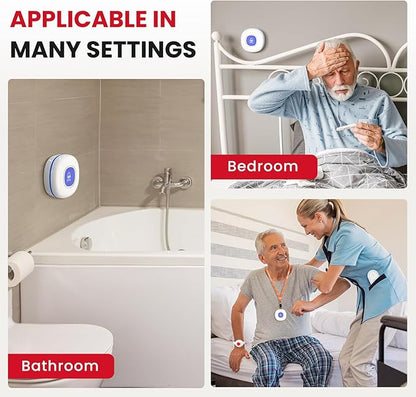 CallToU Caregiver Pager Wireless Call Button for Elderly/Senior,2026 New Version Pager with Vibration & Rechargeable,Nurse Alert System for Home Care Seniors