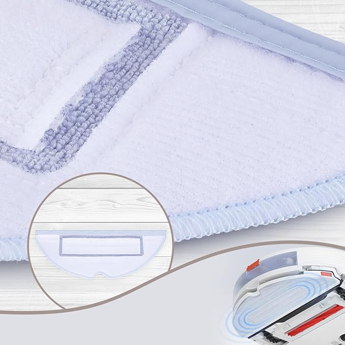 6 Pcs Mop Cloth Pad for Roborock S7 / S7+ / S7 MaxV / S7 MaxV Plus / S7 MaxV Ultra / S7 Pro Ultra / S8 / S8+ Robot Vacuum Microfiber VibraRise Mopping Pad Replacement Accessory (Blue Gray).