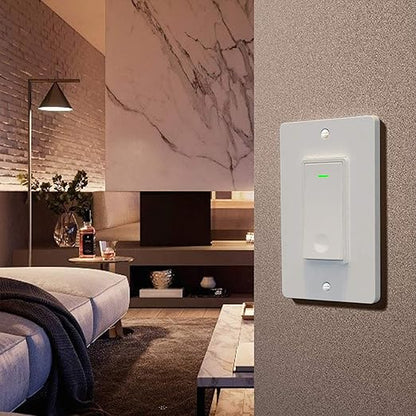 Smart Light Switch, Aoycocr In-Wall Smart Home Switch with Remote Control and Timer, Compatible with Alexa, Google Assistant and IFTTT, No Hub and Neutral Wire Required, ETL and FCC Listed