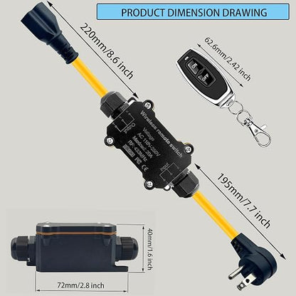 Outdoor Wireless Remote Control Outlet,AC110V Remote Control Power Switch