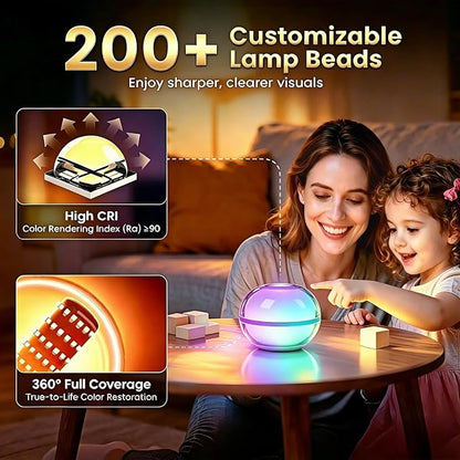 LOFTEK Sphere Night Light,Magnetic Rechargeable,Color Change Ambient Light | Stepless Dimming, Auto Timer, Decorative Mood Light, Hangable, IP65 Waterproof for Indoor Outdoor use, Gift