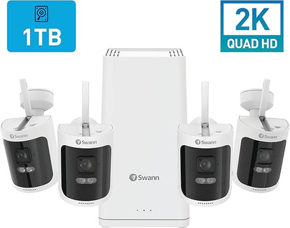 Swann AllSecure650™ 2K Wireless Security Kit with 4 x Wire-Free Cameras & Power Hub NVR
