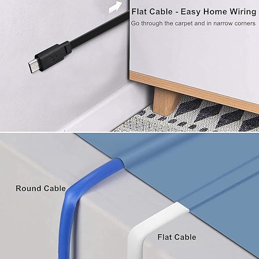 weishan 30ft USB C Cable Compatible with Blink Mini 2, Blink Mini and Blink Outdoor 4(4th Gen),(3rd Gen), XT, XT2 Cameras - 15m Long Flat Charging Cord with 1ft USB C Waterproof Adapter, Black