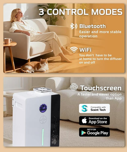 2026 Namste Waterless Diffuser HVAC Scent Diffuser - WiFi & APP & Touch Screen Control 6500 Sq.Ft Coverage - 800ML Essential Oil Diffusers Long Lasting Aroma for Whole House,Office,Hotel,Spa