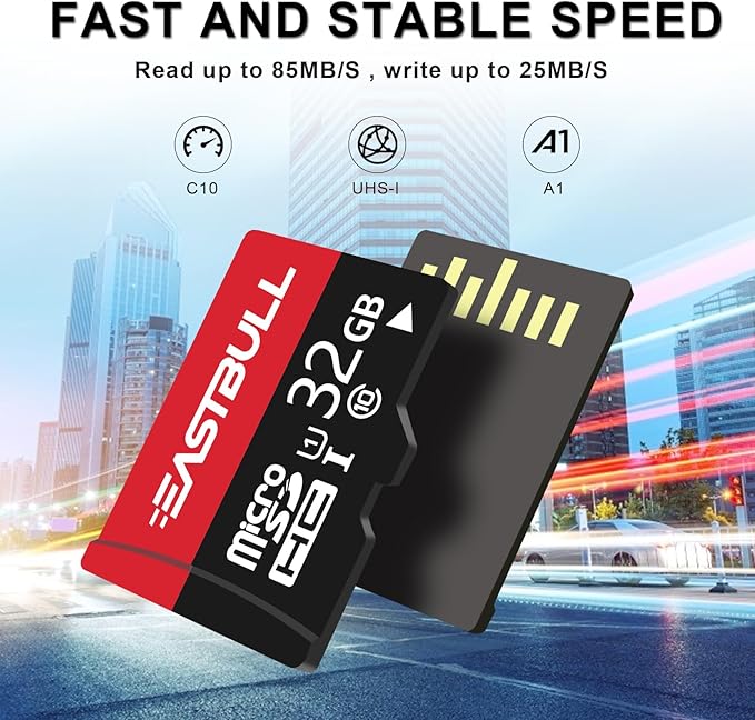 EASTBULL 32GB 5-Pack of Micro SD Cards, 32GB SD Cards Pack Full HD Video 90MB/s UHS-I U1 Micro SDHC Class 10 for Surveillance Security Cam (5 Units and 2 Adapters)