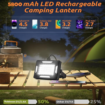 D1 Pro Solar Portable Camping Lights with Strong Magnets, Dimmable, Solar Rechargeable Camping Lantern, IP67 Waterproof, 5 Light Modes Portable Flood Light, Work Lights for Indoor Outdoor
