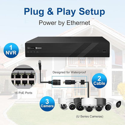 Anpviz 12MP 16 Channel POE NVR IP Security Video Audio Recorder Pre-Installed 4TB HDD, Only Plug & Play with Anpviz Cameras, Support 12MP/8MP/6MP/5MP/4MP/3MP IP PoE Camera for Business, NDAA