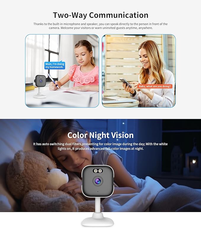EVERSECU 5Ghz WiFi Camera 2K, Indoor Home Security Cameras for Baby/Elder/Dog/Pet Camera with Phone app,24/7 SD Card Storage, Compatible with Alexa, Supports RTSP&ONVIF