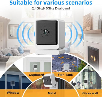 3MP 2K Window Security Camera,2.4G&5G WiFi Indoor Camera for Home with Color Night Vision,24/7 Recording,Motion Detection,Support SD Card and US Cloud Storage,Easy Install & Setup