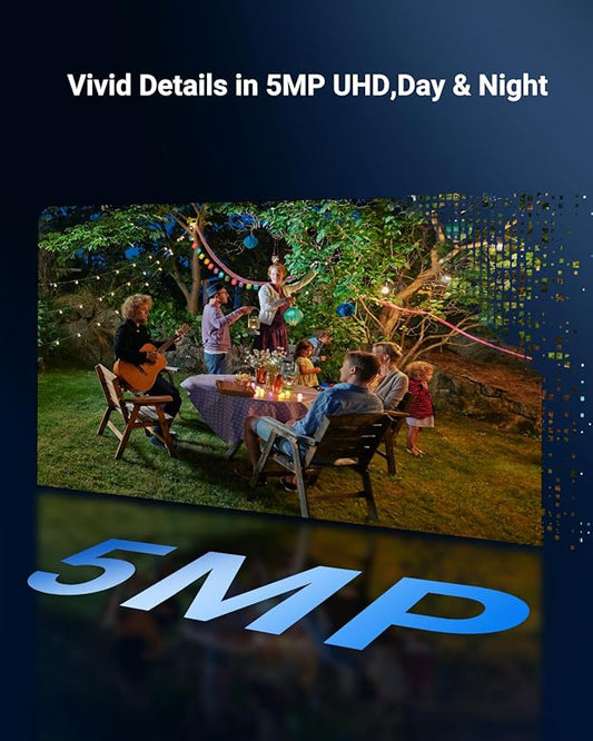 VIZIUUY 5MP Solar Security Camera Outdoor, Wireless Battery Powered Security Camera with 360°View, Pan and Tilt, Color Night Vision with Floodlight,PIR Human Detection,Compatible with Alexa