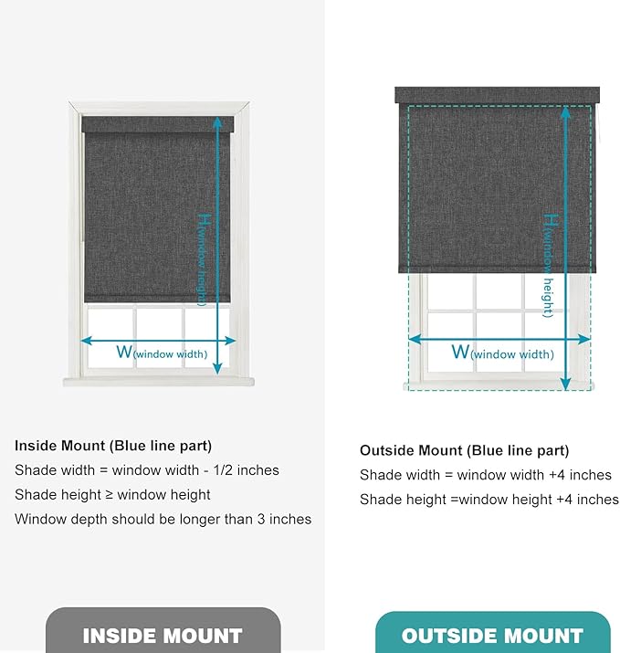 Changshade Smart Roller Shade with Remote Control Blackout Automatic Window Shades for Home Custom Size Motorized Blinds for Windows Compatible with Alexa,Google Home,Apple Homekit, Charcoal Grey