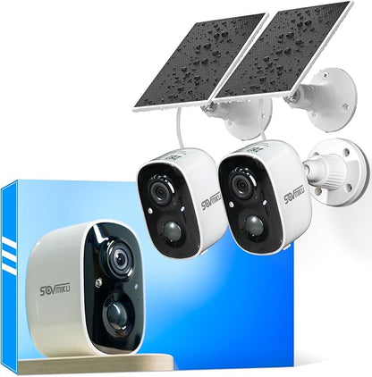 Vicohome 2CG6 Best 2K Solar Security Camera Wireless Outdoor System, No NVR Needed, Battery Powered, Easy to Setup,Motion Detection, Two Way Audio,Color Night Vision, SD Slot, 180 Days Exchange Policy