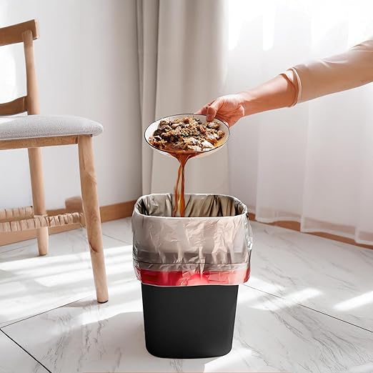 Trash Can - Small Waste basketbin - 1.8 Gallon- for Office,Home,Bathroom,Kitchen - Black