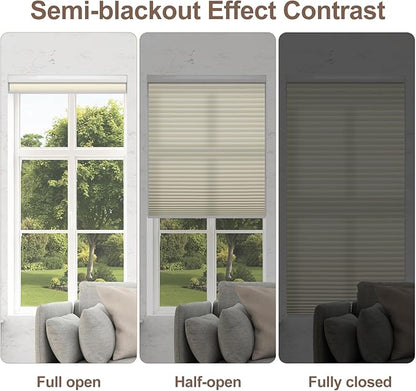Godark Motorized Light Filtering Cellular Shades Compatible with Alexa/Google Home Electric Blinds Smart Honeycomb Shades for Windows Automatic Blinds with Remote Custom Size-Beige