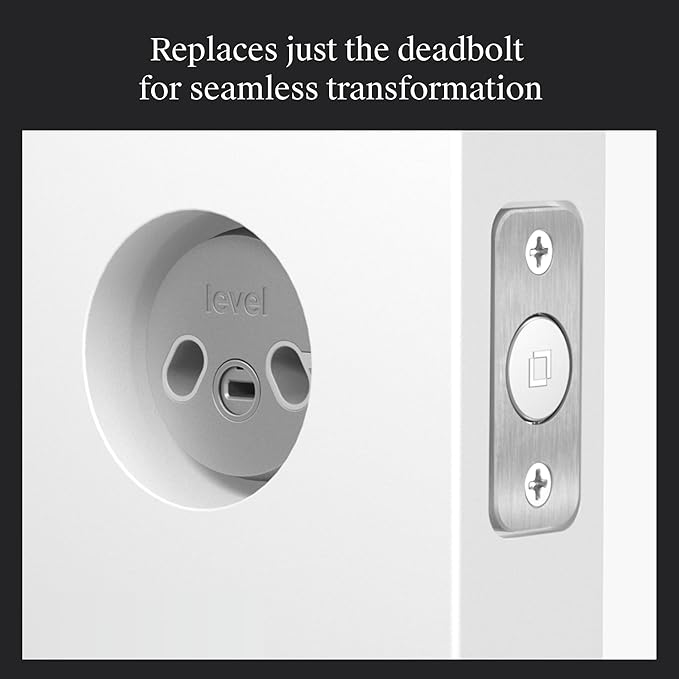 Level Bolt Smart Deadbolt - Make Your Lock Smart Without Changing Keys or Hardware - Matter-Over-Thread Plus Apple Home Key - Keyless & Remote Access via Apple, Alexa, Google Home, SmartThings
