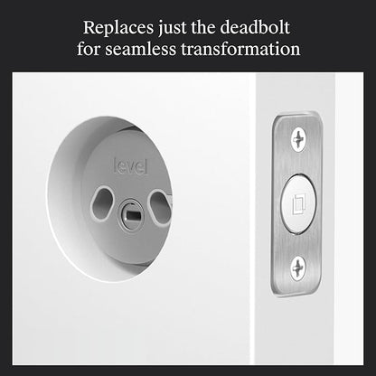 Level Bolt Smart Deadbolt - Make Your Lock Smart Without Changing Keys or Hardware - Matter-Over-Thread Plus Apple Home Key - Keyless & Remote Access via Apple, Alexa, Google Home, SmartThings