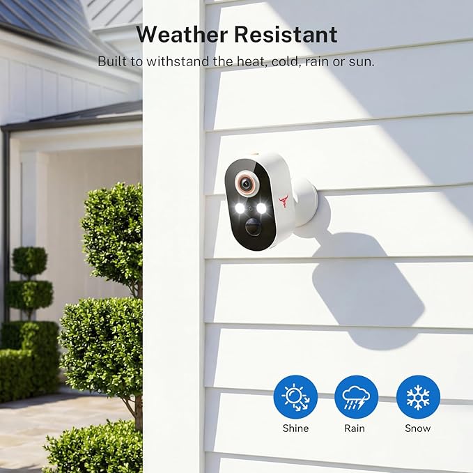 Security Cameras Wireless Outdoor 1080P, 120° View, Battery Powered, 2.4GHz Wi-Fi Cameras for Home Security, AI Motion Detection, Color Night Vision, Cloud Storage (Sold Separately)