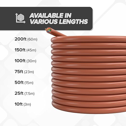 THE CIMPLE CO 18/7 Thermostat Wire 10 FT - Insulated Solid Copper Wiring for HVAC, Furnaces, Video Doorbells, Alarms, Lighting, Smart Thermostats - 18 Gauge, 7 Conductor - 10 Feet (3 Meters), Brown