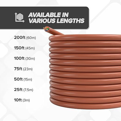 THE CIMPLE CO 18/7 Thermostat Wire 75 FT - Insulated Solid Copper Wiring for HVAC, Furnaces, Video Doorbells, Alarms, Lighting, Smart Thermostats - 18 Gauge, 7 Conductor - 75 Feet (22 Meters), Brown