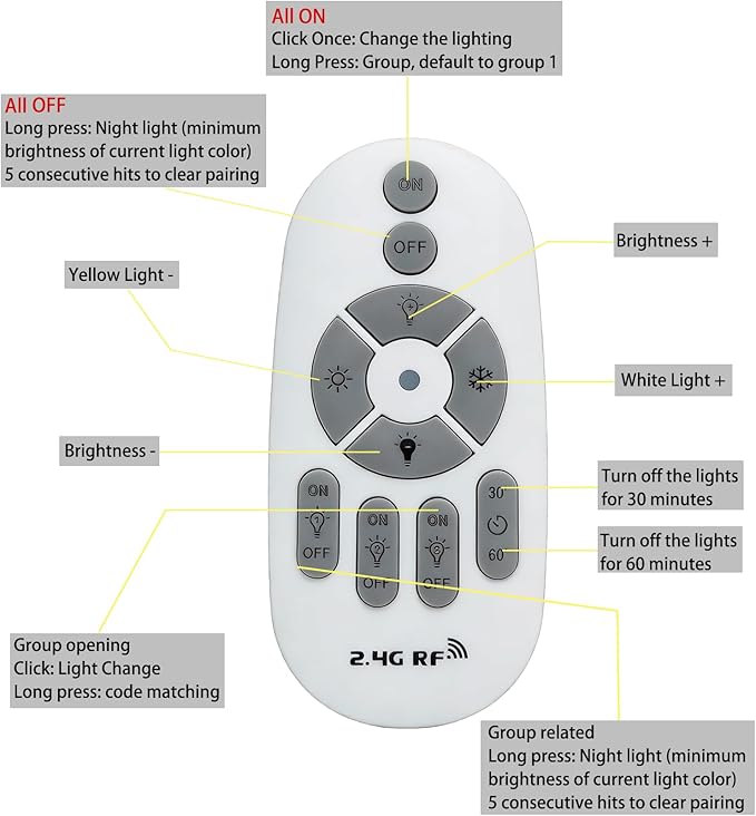 A19 Remote Control LED Bulb Dimmable, Remote Bulb Temperature Control 2700K-6000K, A60 E26 Base Clear Filament LED Bulbs, 2 Pack