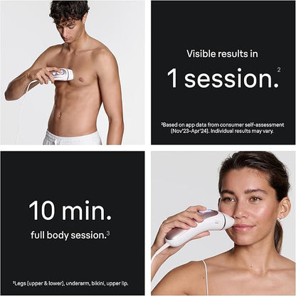 Braun Skin i-Expert Smart IPL PL7219 at Home Laser Hair Removal for Women and Men with App, Premium Pouch, Venus Razor, 2 Smart Heads, Facial Trimmer