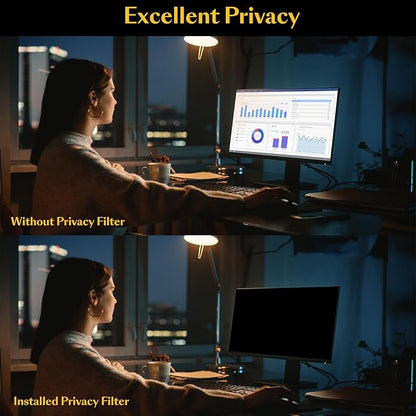 Magnetic 32 inch Privacy Screen for Computer Monitor 16:9 Widescreen Desktop PC, 32in Hanging Removable Anti Glare Blue Light Eye Protection Shield, Anti Spy Screen Protector Panel