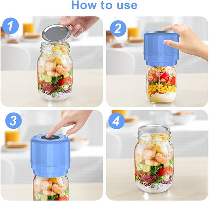 UNERVER M11 Mason Jar Vacuum Sealer - Electric Mason Jar Vacuum Sealer Kit with Wide and Regular Mouth Mason Lids, Jar Vacuum Sealer for Canning Jars, Vacuum Sealing Machine for Food Storage