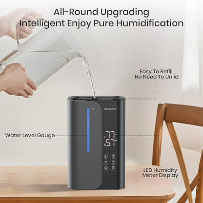OGACFO 5L Smart Air Humidifiers for Bedroom with Essential Oils, Top Fill 50H Runtime Cool Mist Large Humidifiers for Home Bedroom Nursery, 28 dB Quiet Humidifier for Baby & Plants