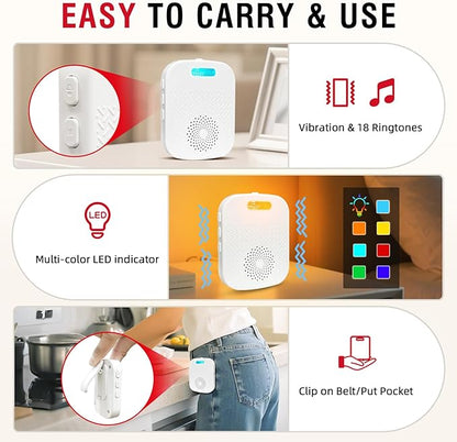 CallToU Caregiver Pager Wireless Call Button for Elderly/Senior,2026 New Version Pager with Vibration & Rechargeable,Nurse Alert System for Home Care Seniors