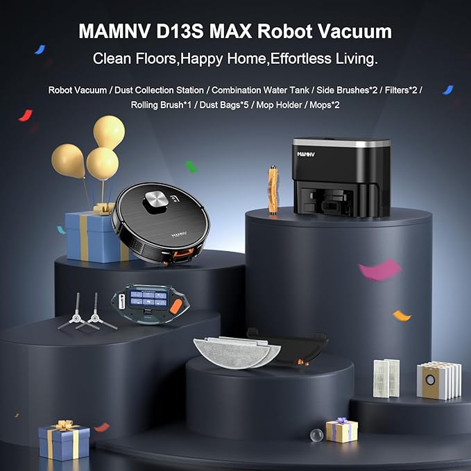 Robot Vacuum and Mop, 11500 Pa Suction, 3-in-1 Robotic Vacuum with Smart LiDAR Navigation, 90 Day Self-Emptying,160 Min Runtime,App/Alexa/Voice Control, Ideal for Pet Hair, Carpet & Hard Floor