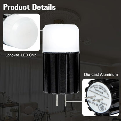 G4 Led Bulb 12V Low Voltage Landscape Lights 2w, T3 Halogen Bulb Led Replacement 2700k Warm White, G4 Bi Pin Led Bulb Aluminum Base for RV, Boat, Yacht, Courtyard, Landscape Path Lights, 1 Pack