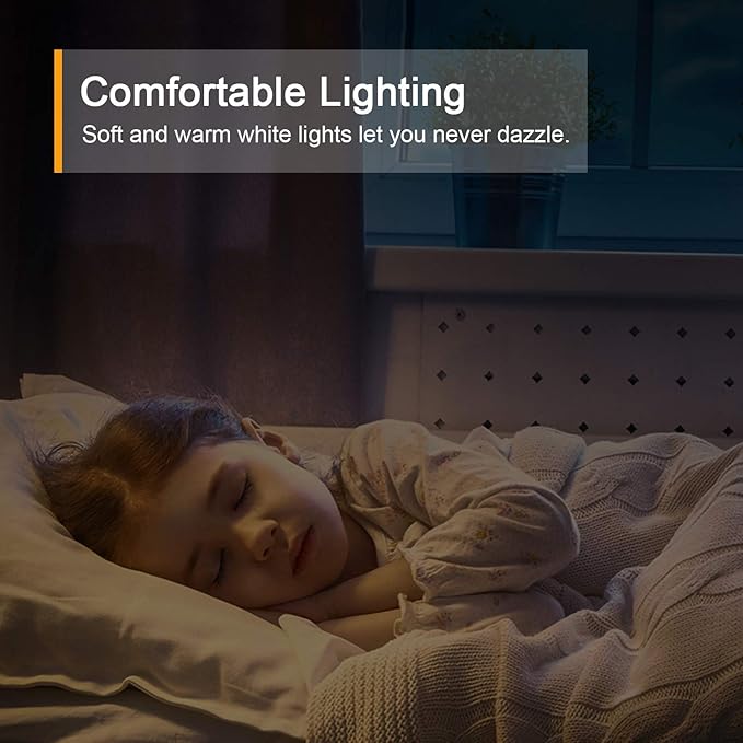 Lyridz 120LM Ultra Bright Plug-in Motion Sensor Night Light, Stepless Dimmable LED Nightlight, Always-On and Auto-Off, for Hallway, Stairs, Bathroom, Bedroom, Garage, Warm White (6-Pack)