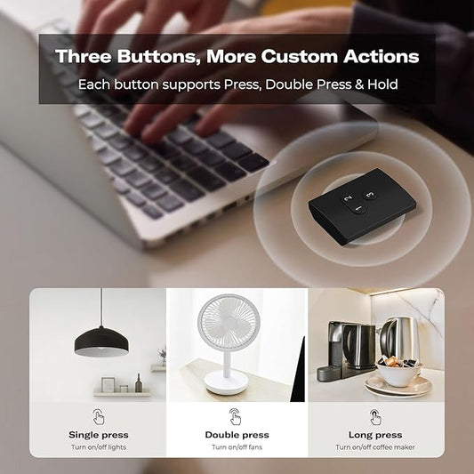 THIRDREALITY Smart Button ZB2, ZigBee Hub Required,Three Wireless Push Button,Customizable Scenes,Remote Control, Compatible with Home Assistant(ZHA&Z2M), Rechargeable Lithium Battery