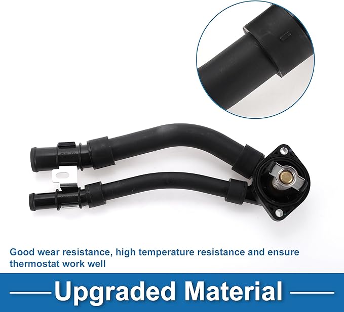 Car Thermostat No.1322000015 Engine Coolant Thermostat Housing Assembly for Mercedes Benz for Smart Fortwo 2008-2015 Plastic Black Durable