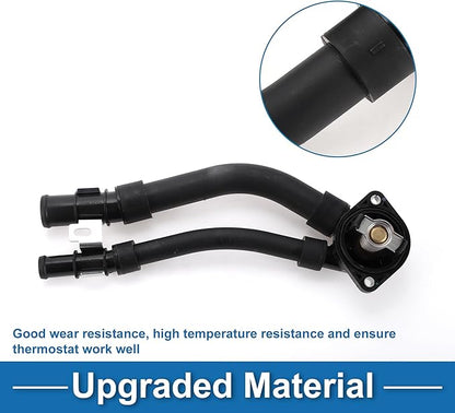 Car Thermostat No.1322000015 Engine Coolant Thermostat Housing Assembly for Mercedes Benz for Smart Fortwo 2008-2015 Plastic Black Durable