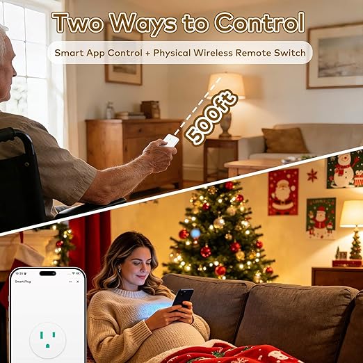 NineLeaf Zigbee Smart Outlet w Remote Control, Wireless Plug,Zigbee Hub Required, 500ft, APP & Voice Control, Compatible with Alexa & Google Home, Timer & Schedule, 2 Switches+2 Outlets