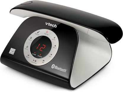 VTech VS122 DECT 6.0 Retro Design Cordless Phone with Answering System, Smart Call Blocker and Bluetooth Connect to Cell Full-Duplex Speakerphone Landline Phone for Home Office