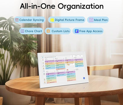 Digital Calendar, 15.6-inch Smart WiFi Electronic Calendar Wall Planner & Chore Chart, Interactive Touch Screen HD Display for Family Schedules, Meal Plan, Photo Display, Desktop & Wall Mountable