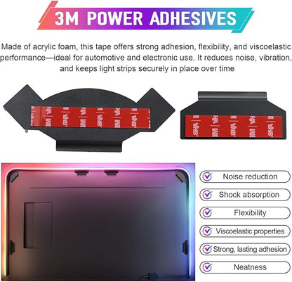 Upgraded Brackets Set for Philips Hue Play Gradient Light Strip, LED Light Strip Mounting Clips Kit with Strong 3M Adhesive, Compatible with 55" 65" 75" Hue TV Lightstrip 6 PCS Holder Set