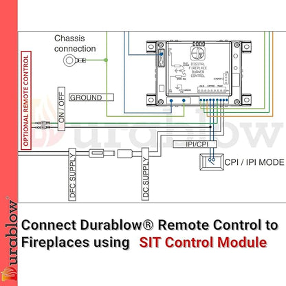 Durablow TS1003 On/Off Gas Fireplace Remote Control Kit + Thermostat + Timer with LCD Screen for Modulating Variable Flame Servo Motor Gas Valves, Replaces Wall Switch | Thermostat Control Module