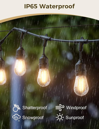 XMCOSY+ Outdoor String Lights,72.5FT Smart Dimmable Edison Bulb Patio Light | Smart App & Voice Control LED String Lights, Custom Schedules, Dimming, Warm White Light for Outside, Yard,Porch, Warerproof