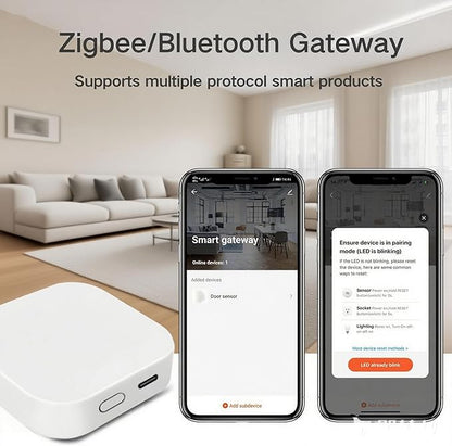 Tuya Smart Multi-Mode Gateway, Zigbee 3.0, Bluetooth Mesh, Smart Wireless Hub for Home Automation, 2.4GHz WiFi Only, APP Control, Compatible with Alexa, Google Assistant