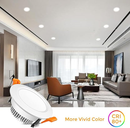 LEDLightsWorld 3.5 Inch LED Recessed Lighting Dimmable Downlight, 7W (55W Halogen Equivalent), 6500K Daylight White, CRI80, Recessed Ceiling Light with LED Driver (8 Pack)