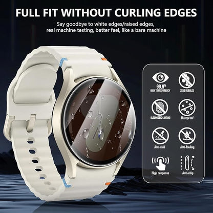 Suoman 4-Pack for Samsung Galaxy Watch 6/7/FE 40mm Privacy Screen Protector, [Anti-peeping] 9H Hardness Ultra-thin Tempered Glass Screen Protective Film